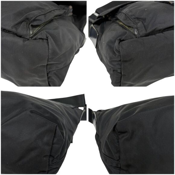 Prada Shoulder Bag Crossbody Bag Tesuto Nylon Black Triangle Logo - Picture 6 of 11